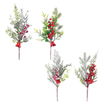 Foliage Berry Pick with Bell 34cm