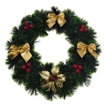 Garland Wreath - Gold Bows 25cm