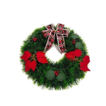 Garland Wreath - Poinsettia & Holly 38cm