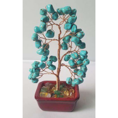 Gemstone Tree Small Turquoise (Howlite)