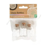 Glass Bottles with Lace & Cork 3pk