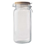Glass Jar with Bamboo Lid Square 1750ml