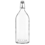 Glass Water Bottle Round 1L