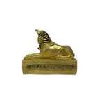 Golden Egyptian Sphinx on Hieroglyphic Base