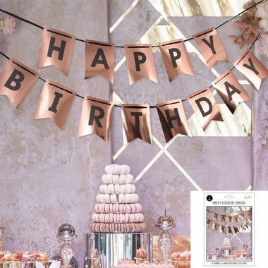 Happy Birthday Bunting Rose Gold