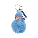 Keyring Pom Pom Baby Pink/ Blue