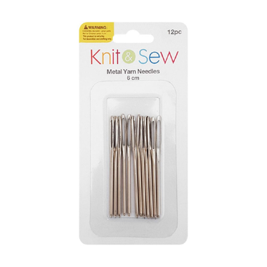 Knit & Sew Metal Yarn Needles 6cm 12pc