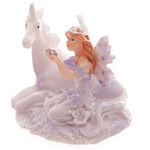 Lilac Glitter Flower Fairy & Unicorn World Figures