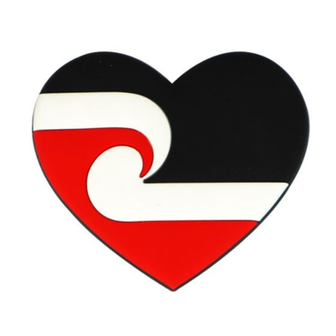 Magnet Soft PVC NZ Maori Flag Heart