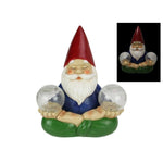 Meditating Yoga Gnome with Twin Solar Light 30cm