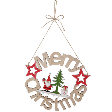 Merry Christmas Wreath Plaque 25cm