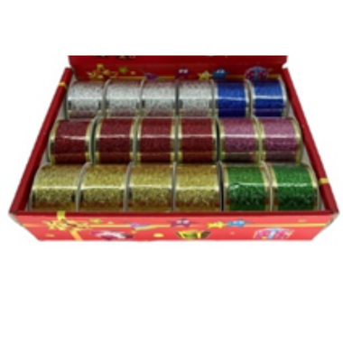 Metallic Ribbon 6 Asst 3.8cm x 3y