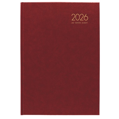 Milford Red A5 Diary Week to View