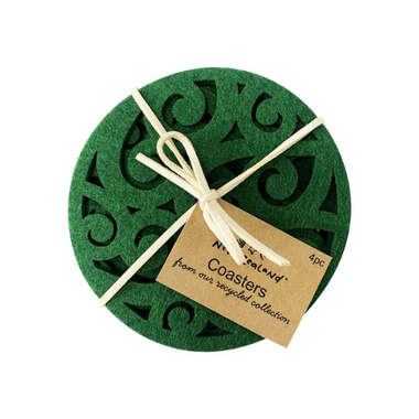 NZ Felt Coasters Koru 4pc