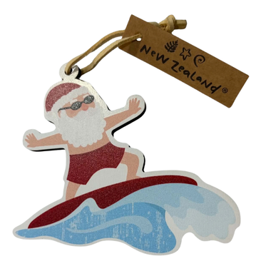 NZ Hanging Ornament Wooden Santa