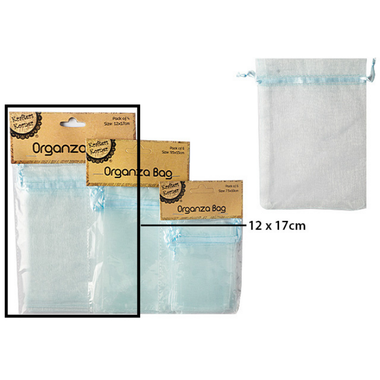 Organza Bag Blue 12 x 17cm - 4pc