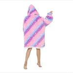 Oversized Hoodie Blanket - Pink Star