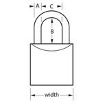 Padlock Tri-Circle Brass 50mm Long shank