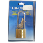 Padlock Tri-Circle Brass 38mm Long shank