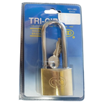 Padlock Tri-Circle Brass 50mm Long shank