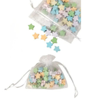 Pastel Wooden Star Beads 40g