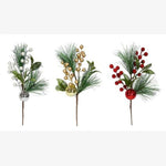 Pine Berry Bauble Pick 35cm Assorted