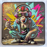 Pop Art Chimpanzee with Headphones