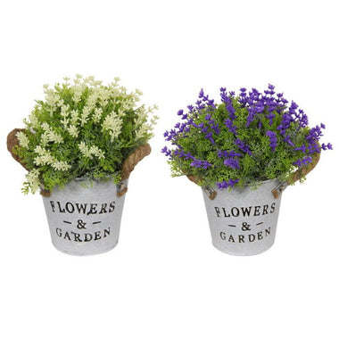 Potted Flowers With Rope Handle 19cm