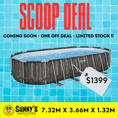 Power Steel 7.32m x 3.66m x 1.32m Oval Pool Set