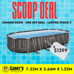 Power Steel 7.32m x 3.66m x 1.32m Oval Pool Set