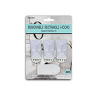 Rectangle Hooks Removable 3pk