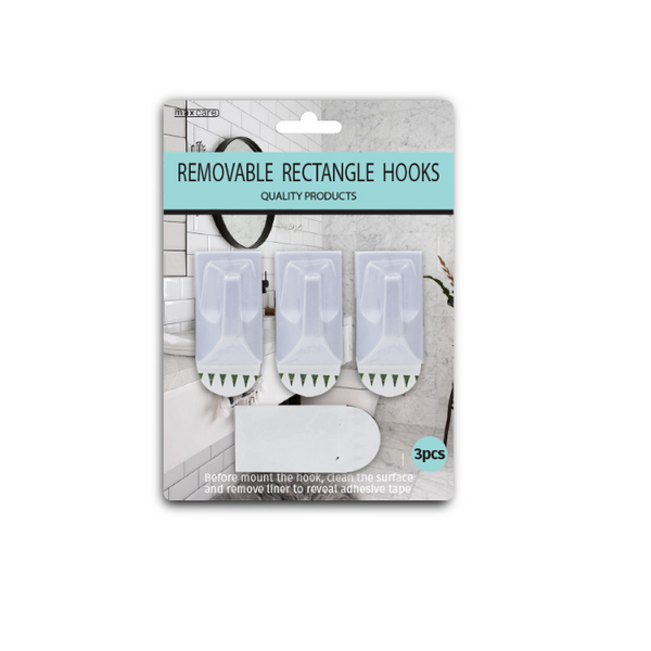 Rectangle Hooks Removable 3pk – Sunny's Variety Stores