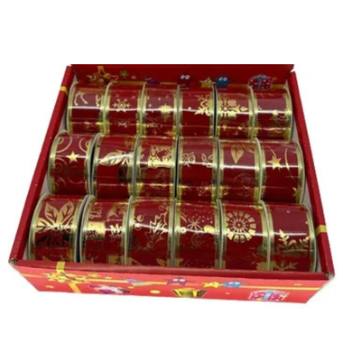 Ribbon - Red & Gold 3.8cm x 3y