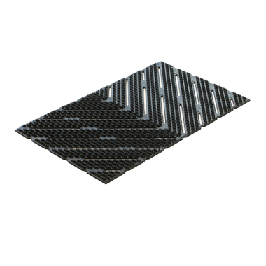 Rubber V Scrape Mat - Black - 75 x 45cm