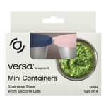 SS Mini Containers with Silicone Lid 50ml 4pc