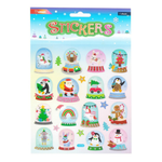 Santa Stickers Snow Globe