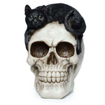 Skull With Black Cat Ornament