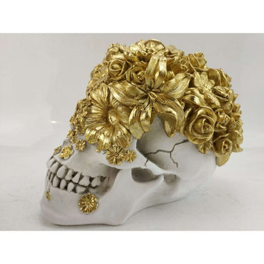 Skull With Gold Flowers