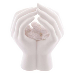 Sleeping Cherub in Hands with LED