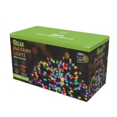 Solar LED Fairy Lights 240 Multi 11.9m