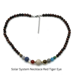 Solar System Necklace Red Tiger Eye