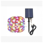 Solar USB Wire Lights 200 Multi 19.9m