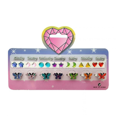 Stick On Earrings with Rings Butterfly