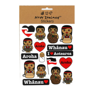 Stickers NZ Maori Whanau Aroha 15x17cm