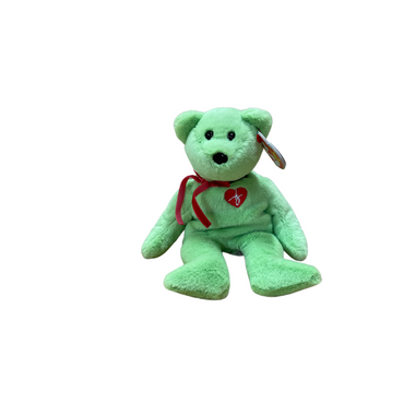 TY Beanie Babies Signature Bear II - Green Heart Bear