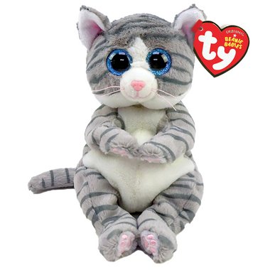 TY Beanie Bellies Mitzi - Grey Tabby Cat