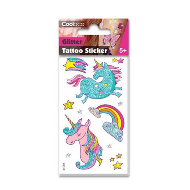 Temp Tattoo Glitter Rainbow Unicorn