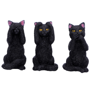 Three Wise Felines 8.5cm
