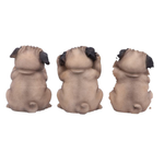 Three Wise Pugs 8.5cm