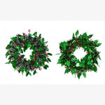 Tinsel Holly Berry Wreath 32cm Assorted